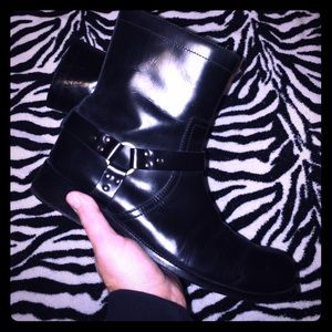 John Varvatos 10.5 Black Leather Hand Made Boots